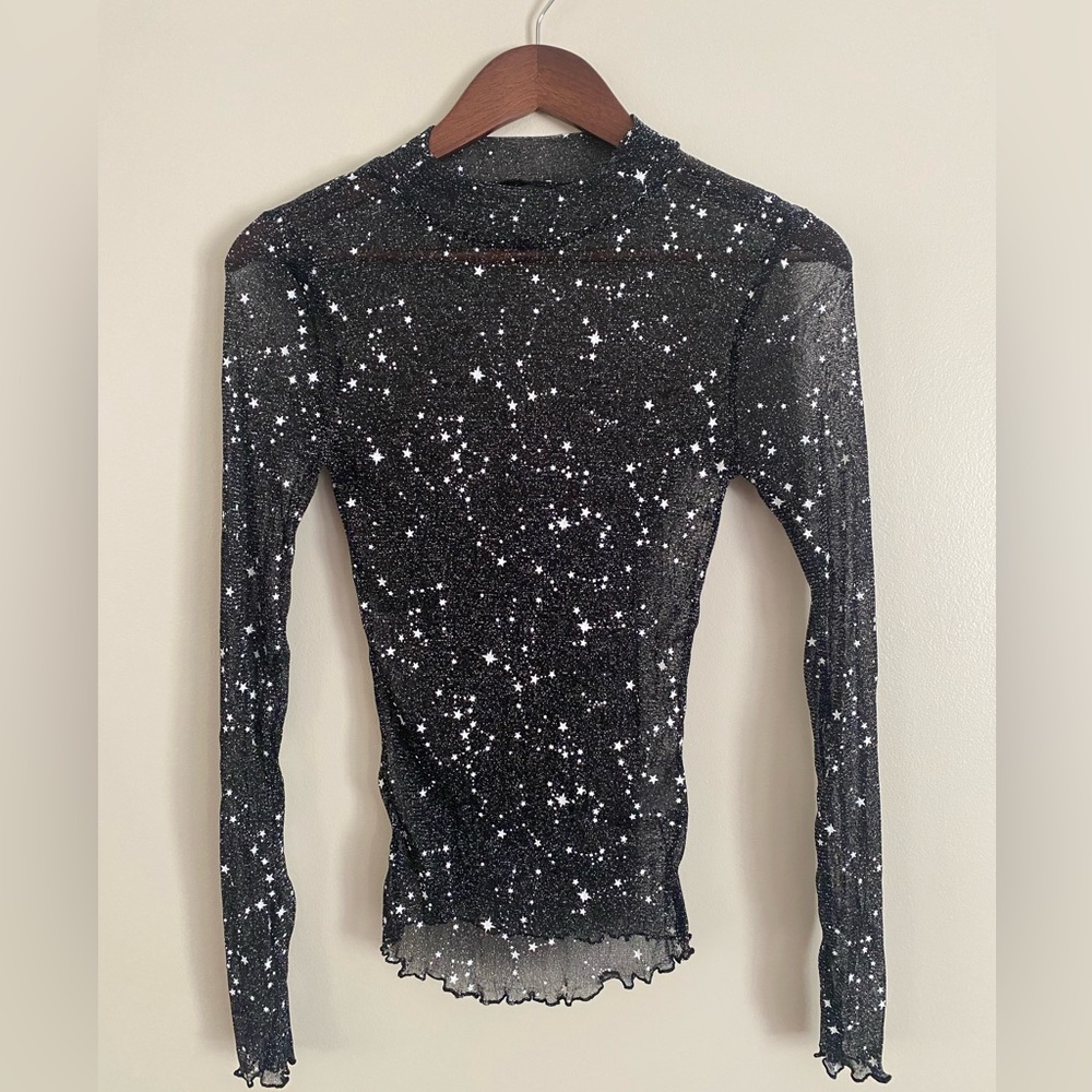 Sheer Stretch Starry Silver Top